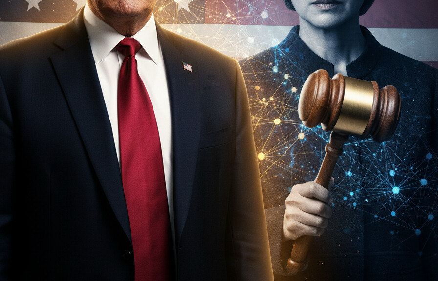 Editorial illustration: Biden-Appointed Judge Blocks Trump Administration From Banning AI Firm Anthropic