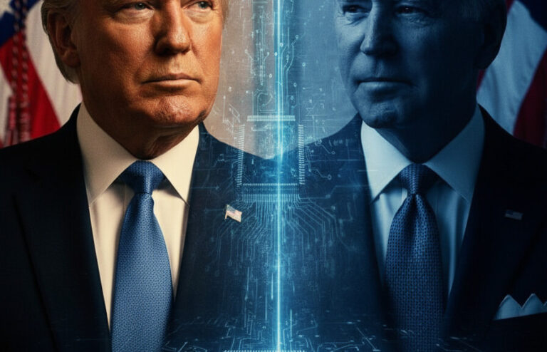 Editorial illustration: Biden-Appointed Judge Blocks Trump From Cutting Ties With ‘Woke’ AI