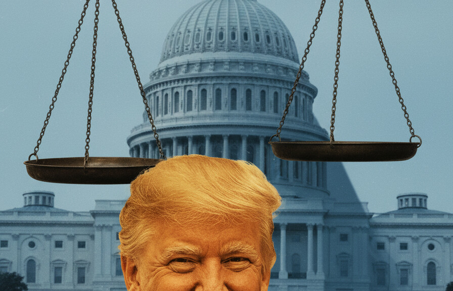 Editorial illustration: Biden Judge Blocks Trump From Forcing Federal Workers Back to Office