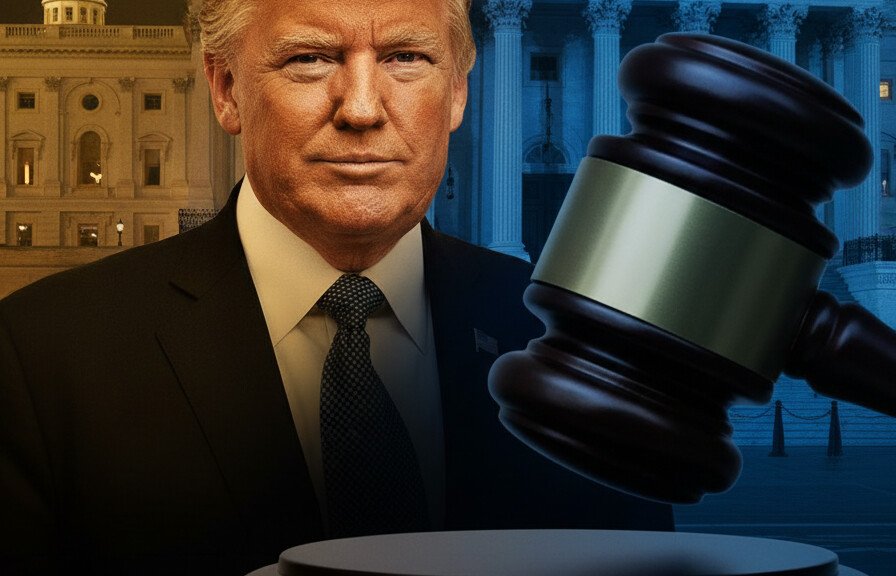 Editorial illustration: Biden Judge Blocks Trump From Forcing Federal Workers Back to Office