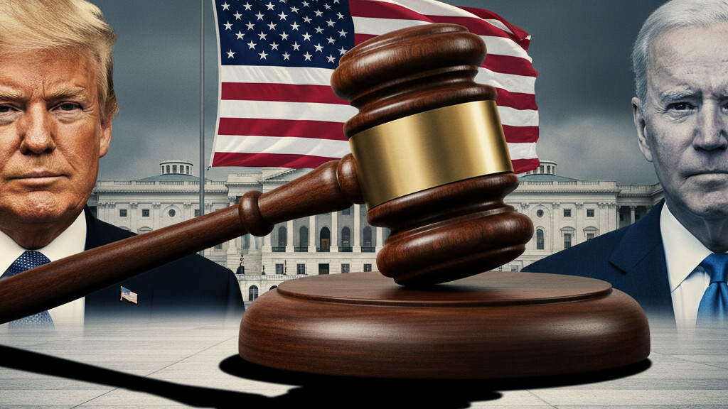 Editorial illustration: Biden Judge Blocks Trump From Forcing Federal Workers Back to Office