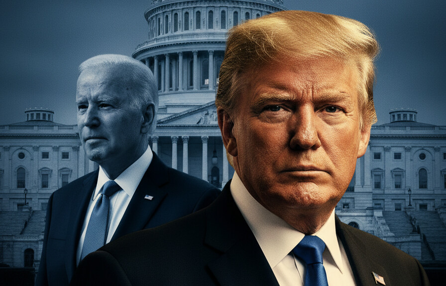 Editorial illustration: Biden Judge Blocks Trump From Forcing Federal Workers Back to Office
