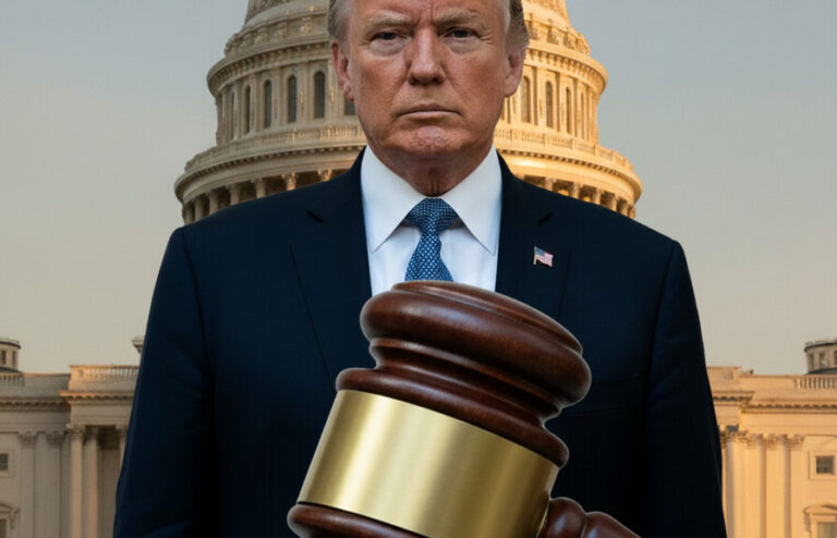Editorial illustration: Biden Judge Blocks Trump From Forcing Federal Workers Back to Office