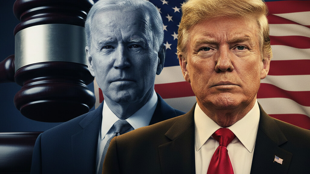 Editorial illustration: Biden Judge Blocks Trump From Forcing Federal Workers Back to Office