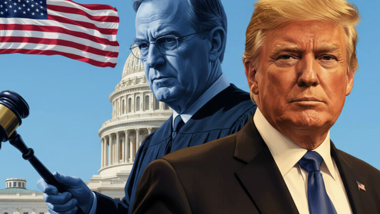 Editorial illustration: Biden Judge Blocks Trump From Forcing Federal Workers Back to Office