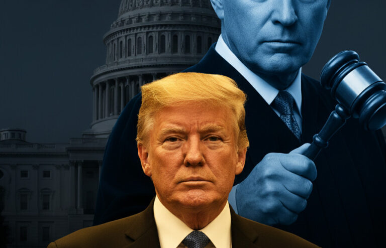 Editorial illustration: Biden Judge Blocks Trump From Forcing Federal Workers Back to Office