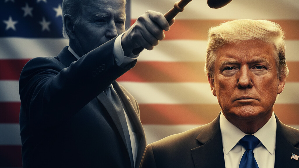 Editorial illustration: Biden Judge Blocks Trump From Forcing Federal Workers Back to Office