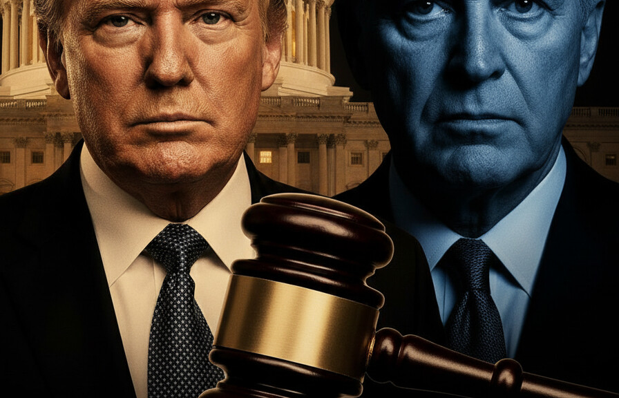 Editorial illustration: Biden Judge Blocks Trump From Forcing Federal Workers Back to Office