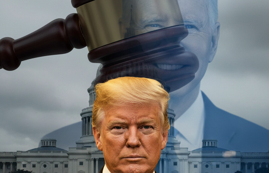 Editorial illustration: Biden Judge Blocks Trump From Forcing Federal Workers Back to Office