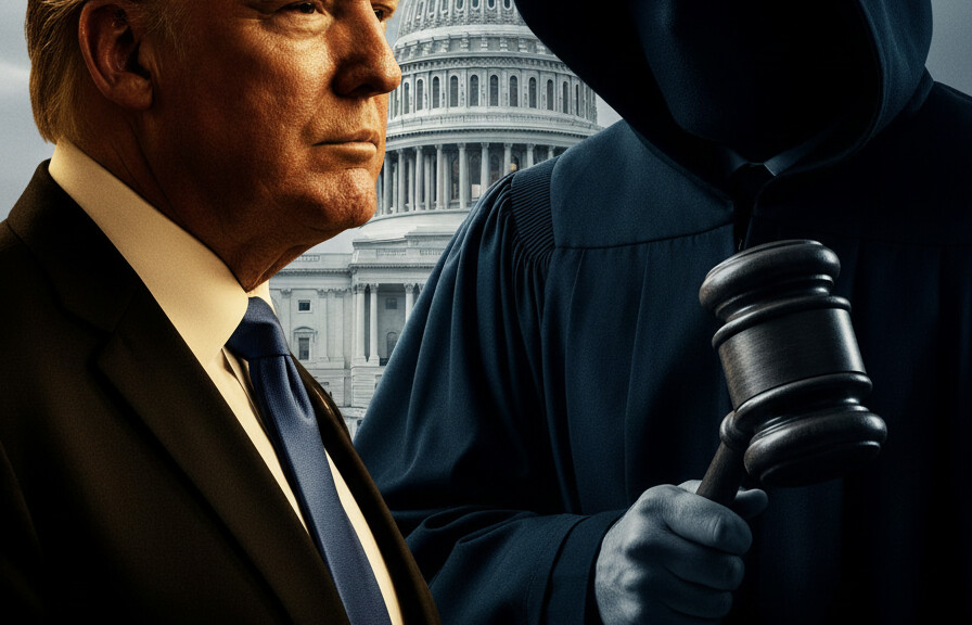 Editorial illustration: Biden Judge Blocks Trump From Forcing Federal Workers Back to Office