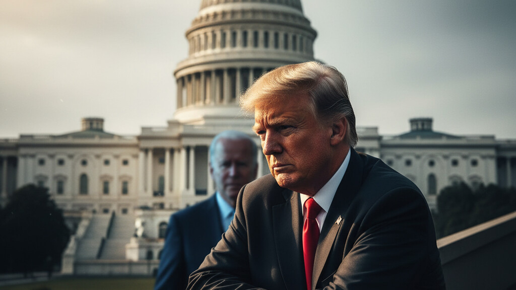 Editorial illustration: Biden Judge Blocks Trump From Forcing Federal Workers Back to Office