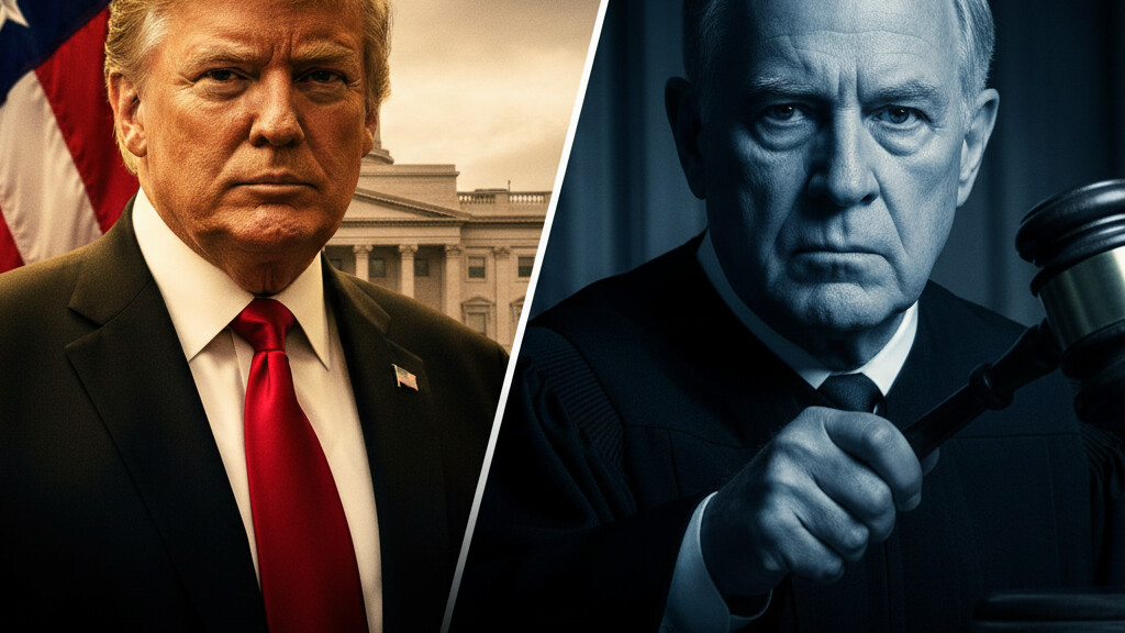 Editorial illustration: Biden Judge Blocks Trump From Forcing Federal Workers Back to Office