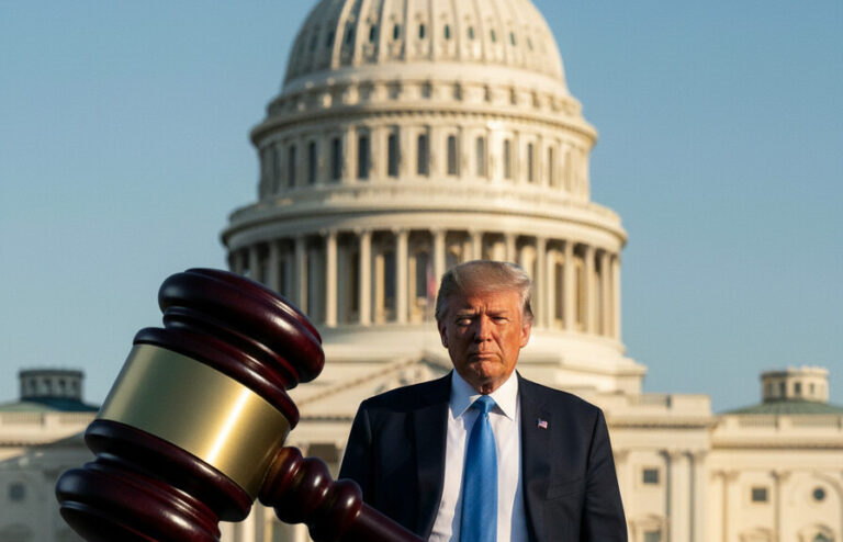 Editorial illustration: Biden Judge Blocks Trump From Forcing Federal Workers Back to Office