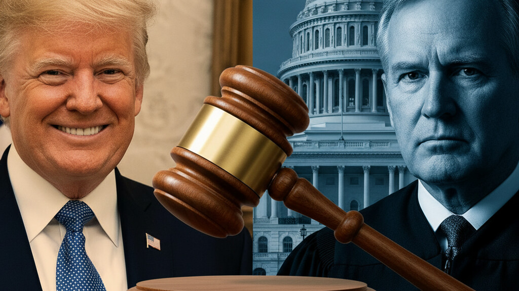 Editorial illustration: Biden Judge Blocks Trump From Forcing Federal Workers Back to Office