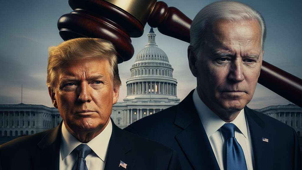 Editorial illustration: Biden Judge Blocks Trump From Forcing Federal Workers Back to Office