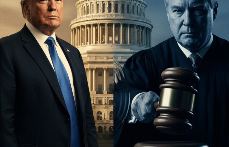 Editorial illustration: Biden Judge Blocks Trump From Forcing Federal Workers Back to Office