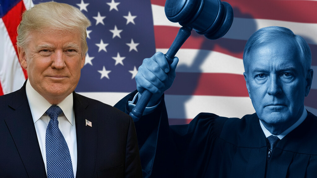 Editorial illustration: Biden Judge Blocks Trump From Forcing Federal Workers Back to Office