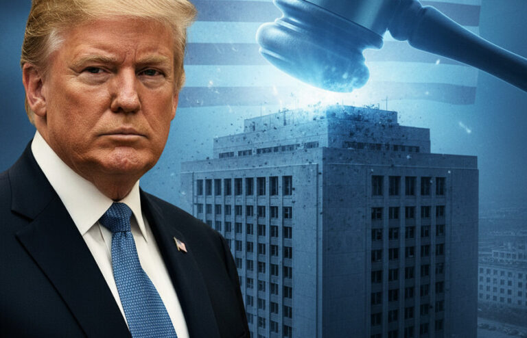 Editorial illustration: Biden Judge Blocks Trump From Forcing Federal Workers Back to Office