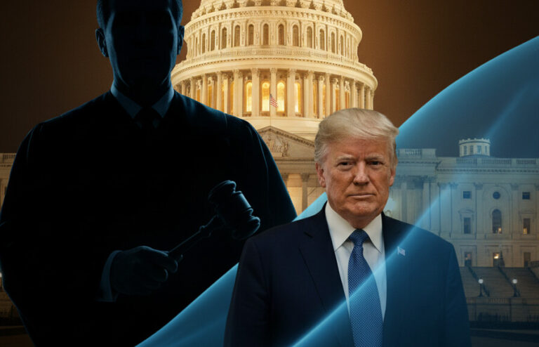 Editorial illustration: Biden Judge Blocks Trump From Forcing Federal Workers Back to Office