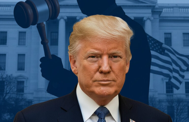 Editorial illustration: Biden Judge Blocks Trump From Forcing Federal Workers Back to Office