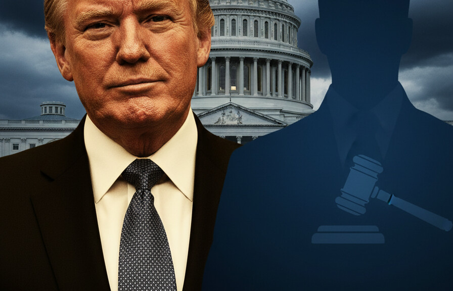 Editorial illustration: Biden Judge Blocks Trump From Forcing Federal Workers Back to Office