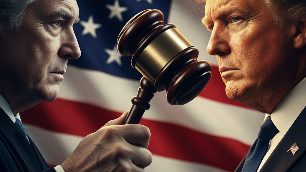Editorial illustration: Biden Judge Blocks Trump From Forcing Federal Workers Back to Office