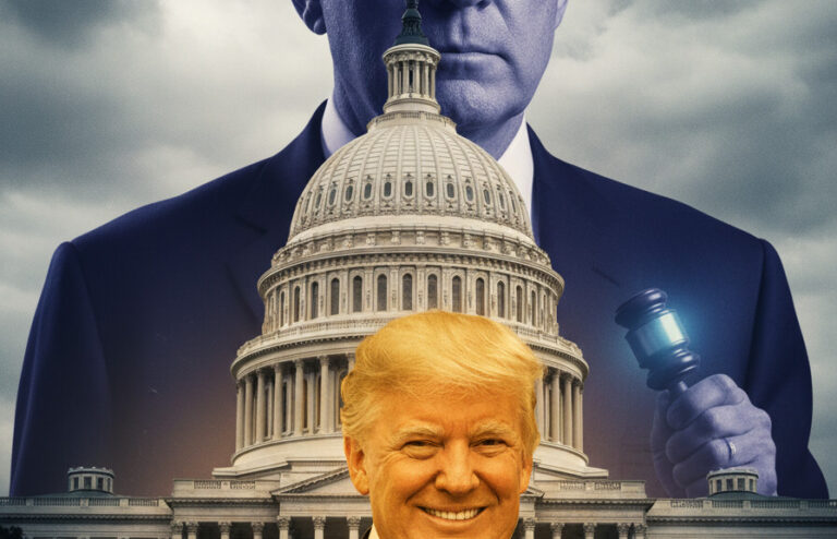 Editorial illustration: Biden Judge Blocks Trump From Forcing Federal Workers Back to Office