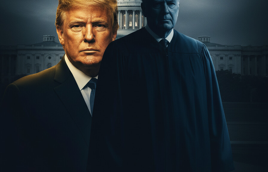 Editorial illustration: Biden Judge Blocks Trump From Forcing Federal Workers Back to Office