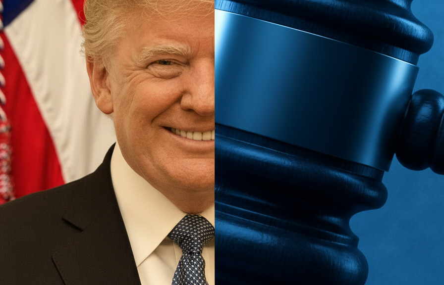 Editorial illustration: Biden Judge Blocks Trump From Forcing Federal Workers Back to Office