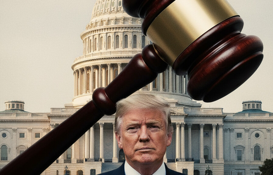 Editorial illustration: Biden Judge Blocks Trump From Forcing Federal Workers Back to Office