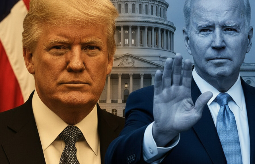 Editorial illustration: Biden Judge Blocks Trump From Forcing Federal Workers Back to Office