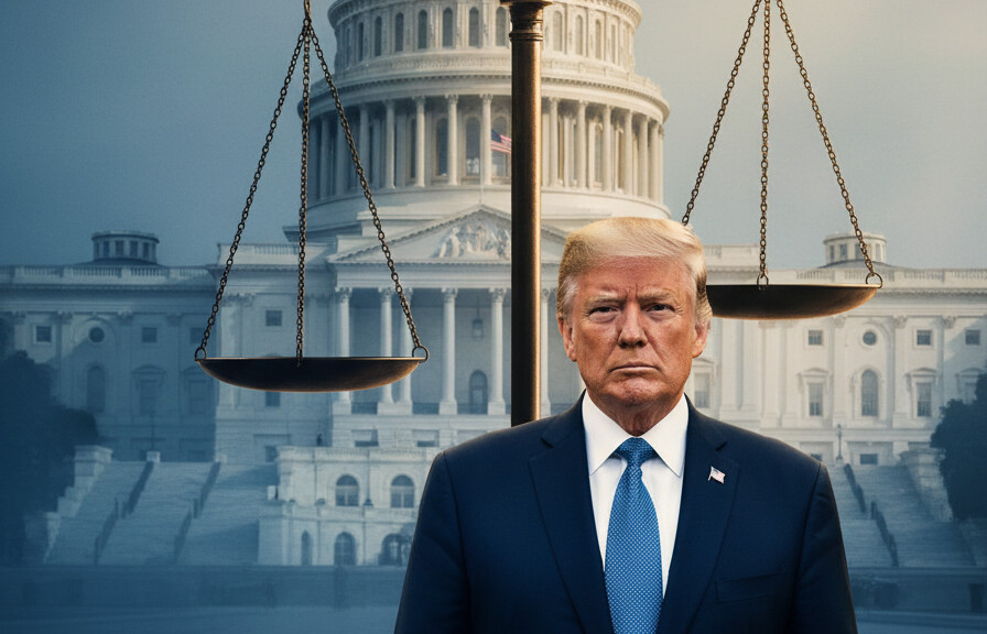 Editorial illustration: Biden Judge Blocks Trump From Forcing Federal Workers Back to Office