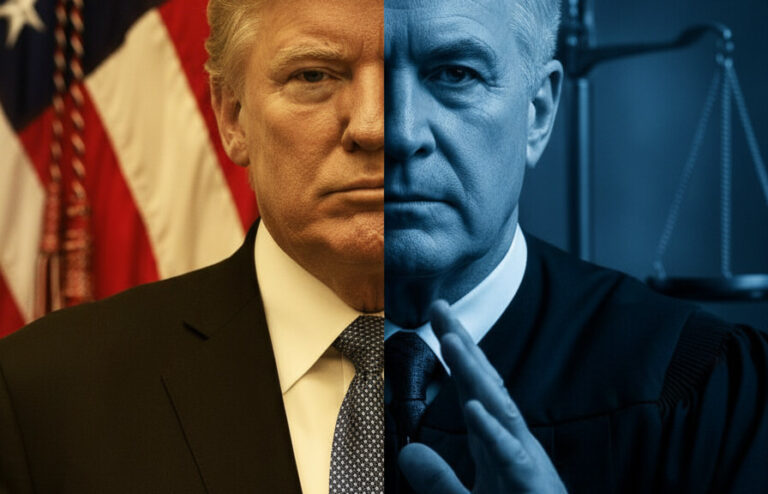 Editorial illustration: Biden Judge Blocks Trump From Forcing Federal Workers Back to Office