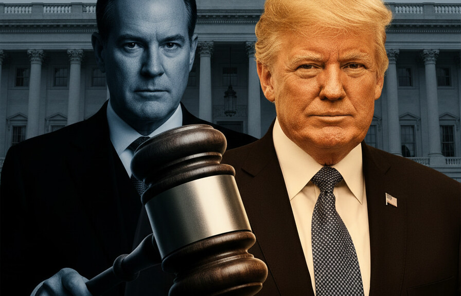 Editorial illustration: Biden Judge Blocks Trump From Forcing Federal Workers Back to Office