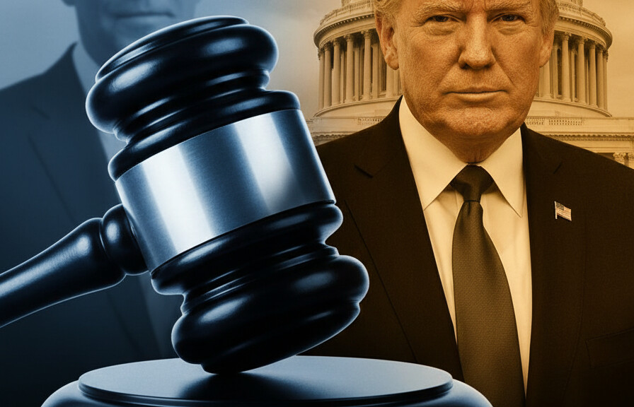 Editorial illustration: Biden Judge Blocks Trump From Forcing Federal Workers Back to Office