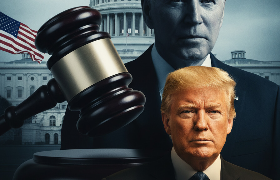 Editorial illustration: Biden Judge Blocks Trump From Forcing Federal Workers Back to Office