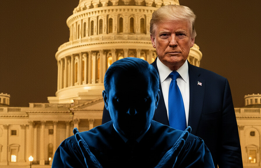 Editorial illustration: Biden Judge Blocks Trump From Forcing Federal Workers Back to Office