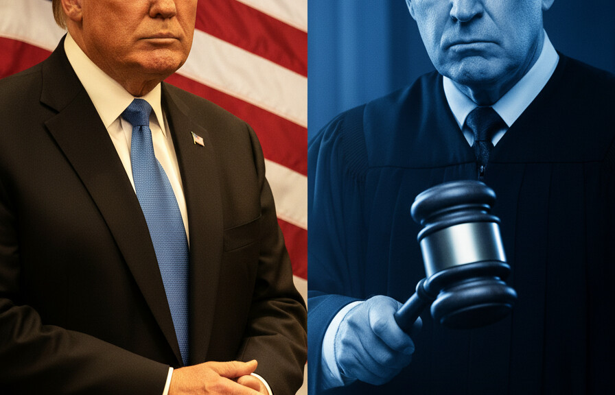 Editorial illustration: Biden Judge Blocks Trump From Forcing Federal Workers Back to Office