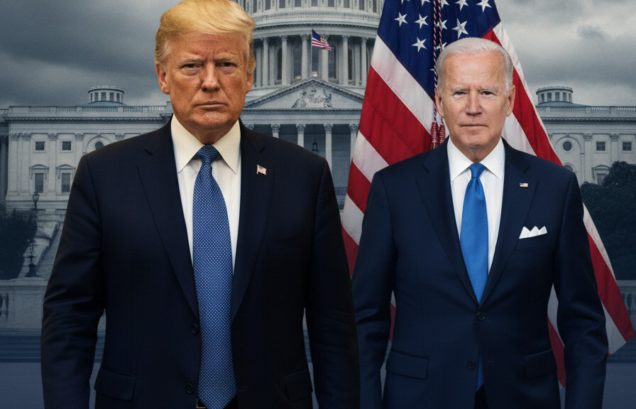 Editorial illustration: Biden Judge Blocks Trump From Forcing Federal Workers Back to Office