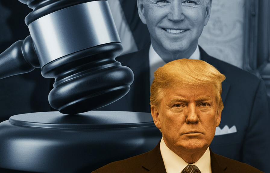 Editorial illustration: Biden Judge Blocks Trump From Forcing Federal Workers Back to Office