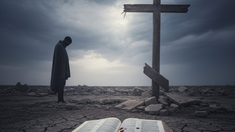 Editorial illustration: Blood on Holy Ground: Nigeria’s Christians Face Unholy War as the World Tu