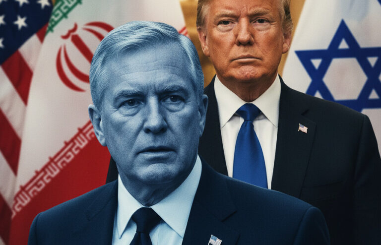 Editorial illustration: Counterterrorism Chief Quits in Protest Over Iran War, Claims Israel Lobby Pushe