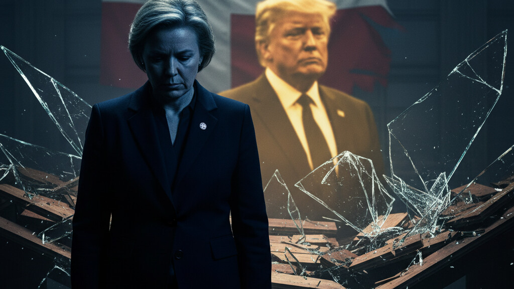Editorial illustration: Danish PM Frederiksen Resigns in Stunning Election Rebuke After Gamble Backfires