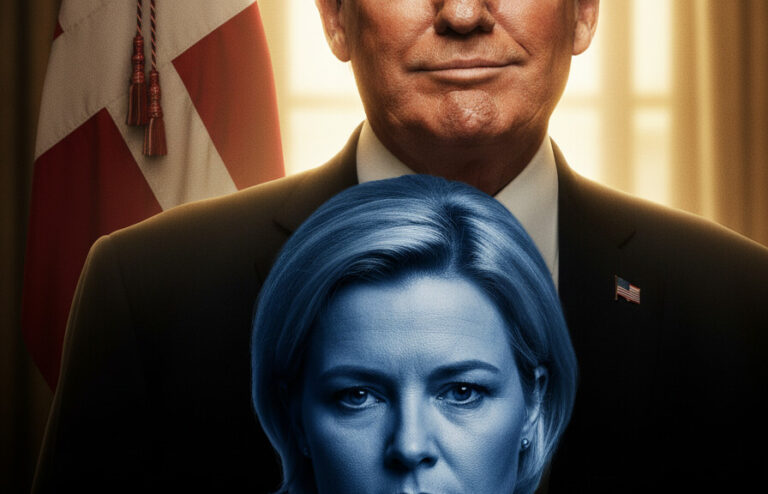 Editorial illustration: Danish PM’s Anti-Trump Gamble Backfires as Voters Reject Greenland Grandstanding