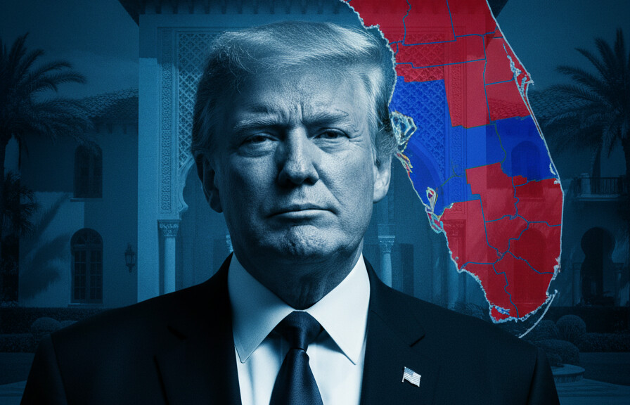 Editorial illustration: Democrats Flip Florida House Seat in Trump’s Backyard as GOP Suffers Special Ele