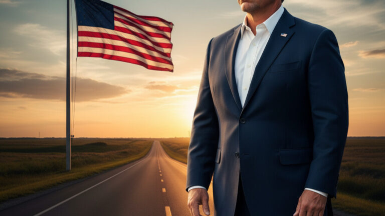 Editorial illustration: DeSantis Keeps 2028 Options Open: We’ll See What Happens