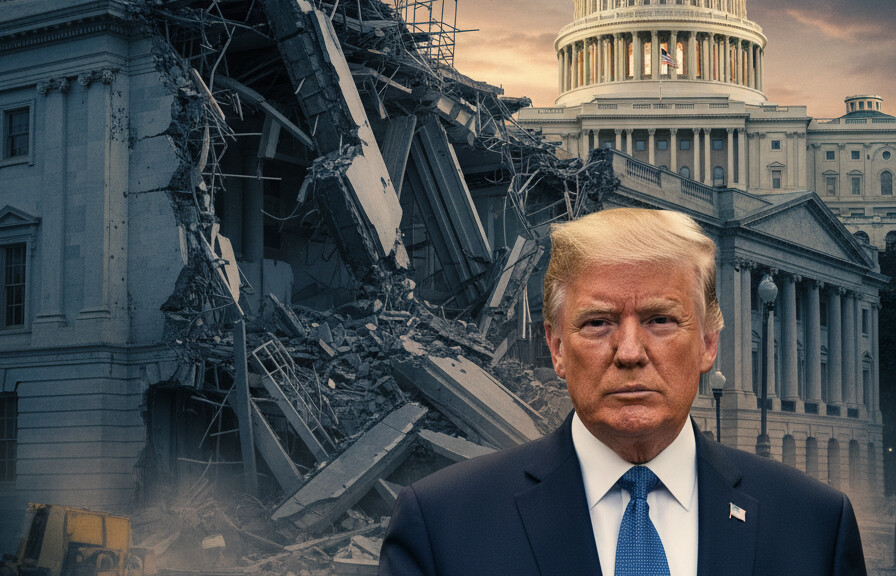 Editorial illustration: Education Department Takes Biggest Step Yet Toward Shutdown as Trump Dismantles