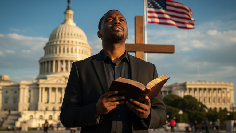 Editorial illustration: Faith Wins 9-0: SCOTUS Delivers Unexpected Blow to Anti-Christian Bureaucrats