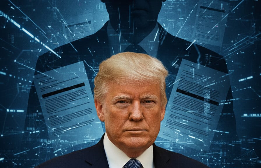 Editorial illustration: FBI Docs Expose Expansive Surveillance of Trump Allies in ‘Modern Watergate’