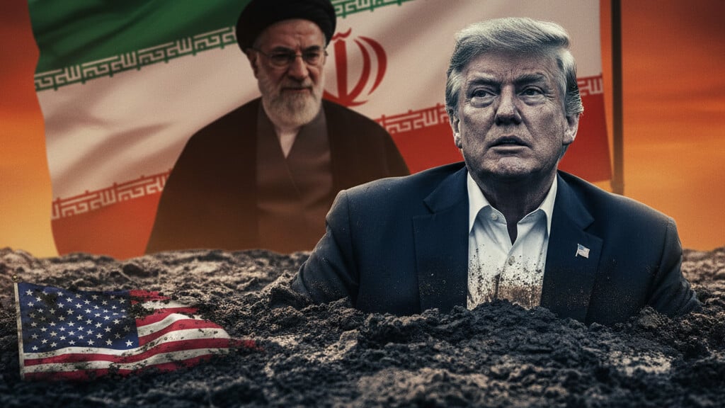Editorial illustration: Iran: A Quagmire That Will Drown the GOP — And Our Nation